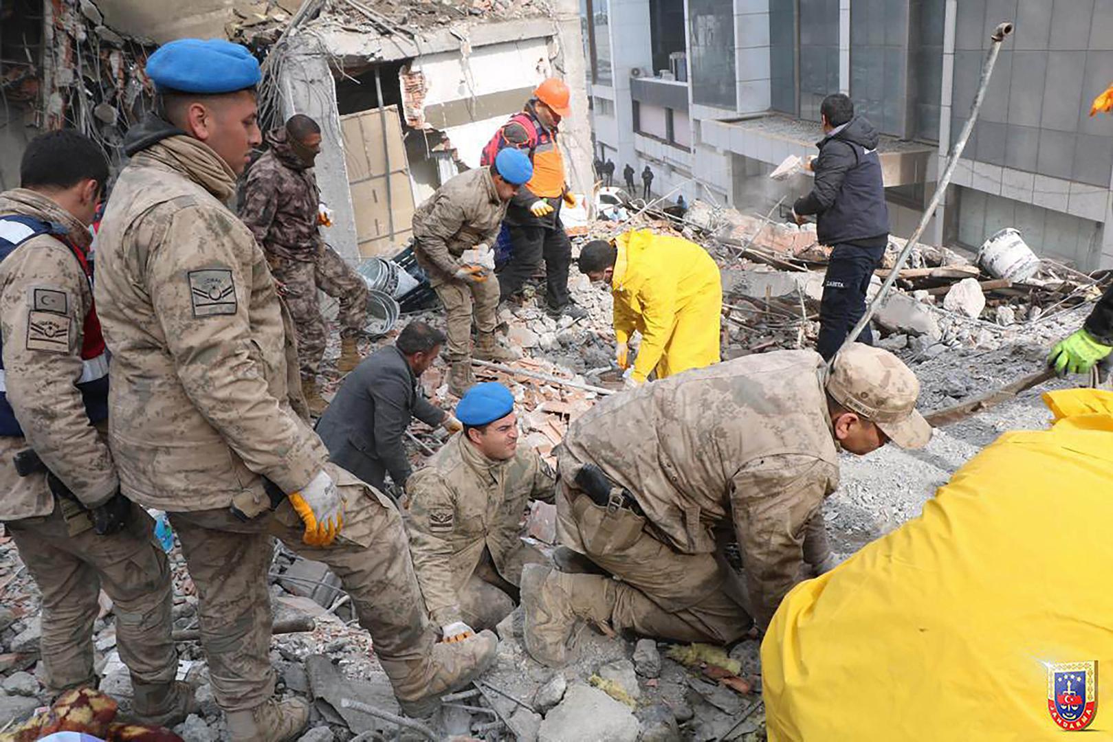 Search and rescue teams are working in the ruins of collapsed buildings in Hatay, south Turkey, February 7, 2023. A powerful earthquake has hit a wide area in south-eastern Turkey, near the Syrian border, killing more than 7000 people and trapping many others. Photo by Cem Bakirci/Depo Photos/ABACAPRESS.COM Photo: Depo Photos/ABACA/ABACA