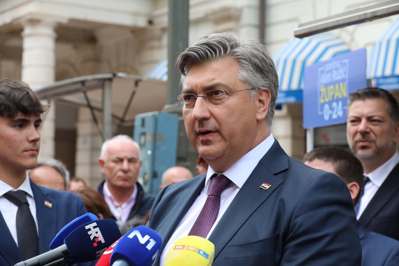 Rijeka: Premijer Plenković došao podržati kandidate HDZ-a.