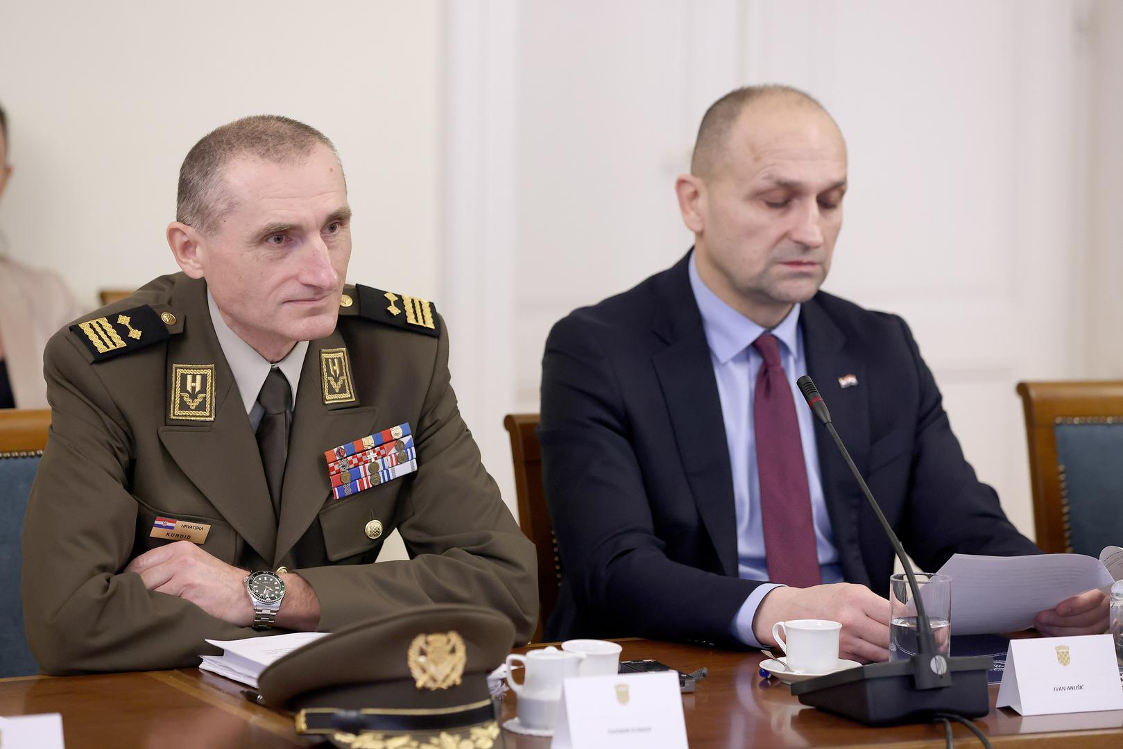 01.03.2024., Zagreb - Na 43. sjednici Odbor za obranu raspravlja o imenovanju novog nacelnika Glavnog stozera oruzanih snaga RH. Vlada je za tu funkciju zbog umirovljenja admirala Roberta Hranja predlozila general bojnika Tihomira Kundida. . Photo: Patrik Macek/PIXSELL