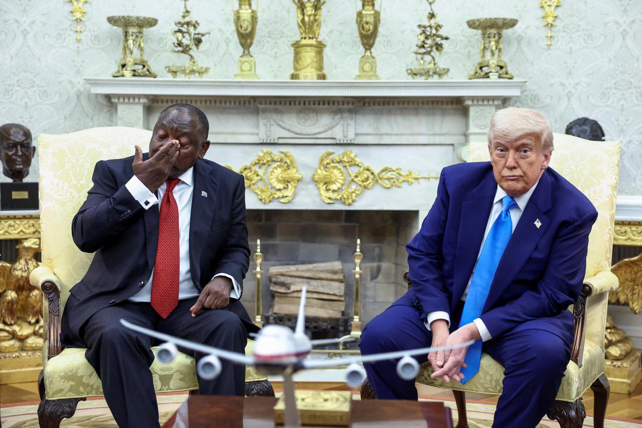 U.S. President Donald Trump meets South African President Cyril Ramaphosa at the White house