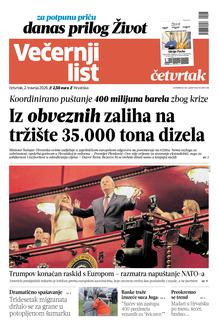 Večernji list naslovnica