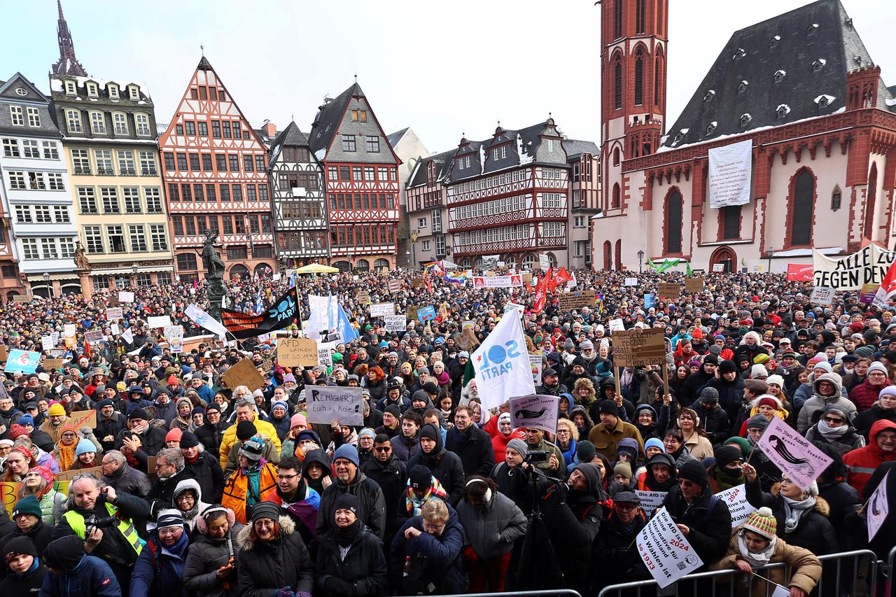 Demonstrators take to Frankfurt’s streets to protest against far-right AfD