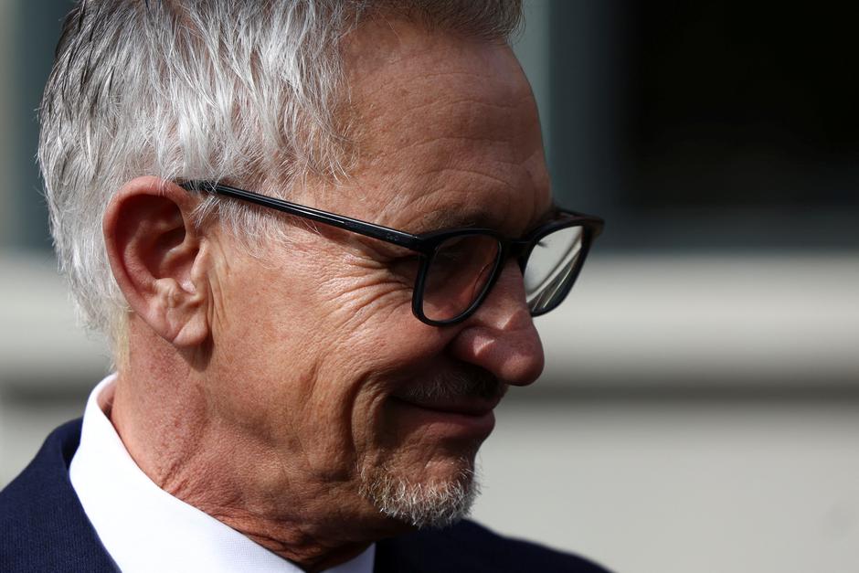 Former British football player Lineker leaves home in London