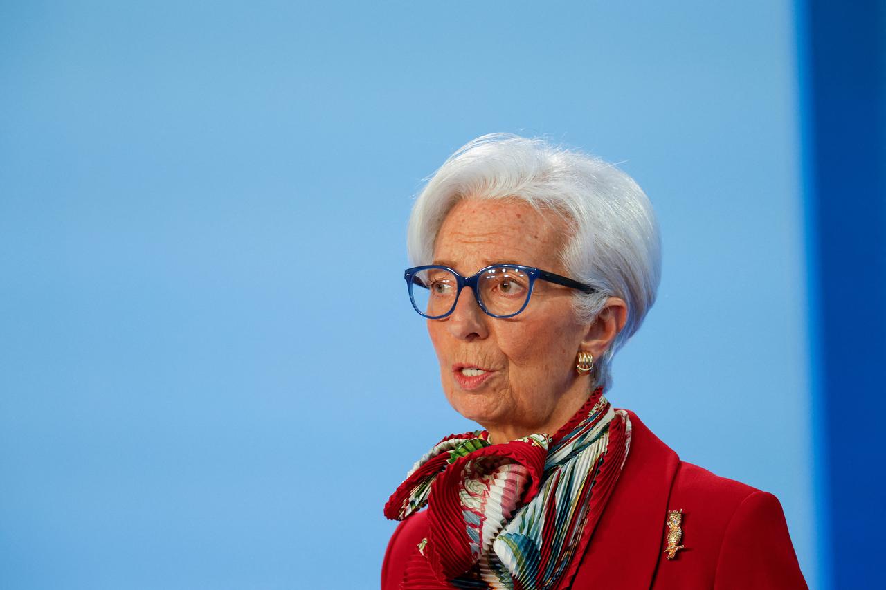 ECB President Lagarde attends a news conference following the ECB's monetary policy meeting in Frankfurt