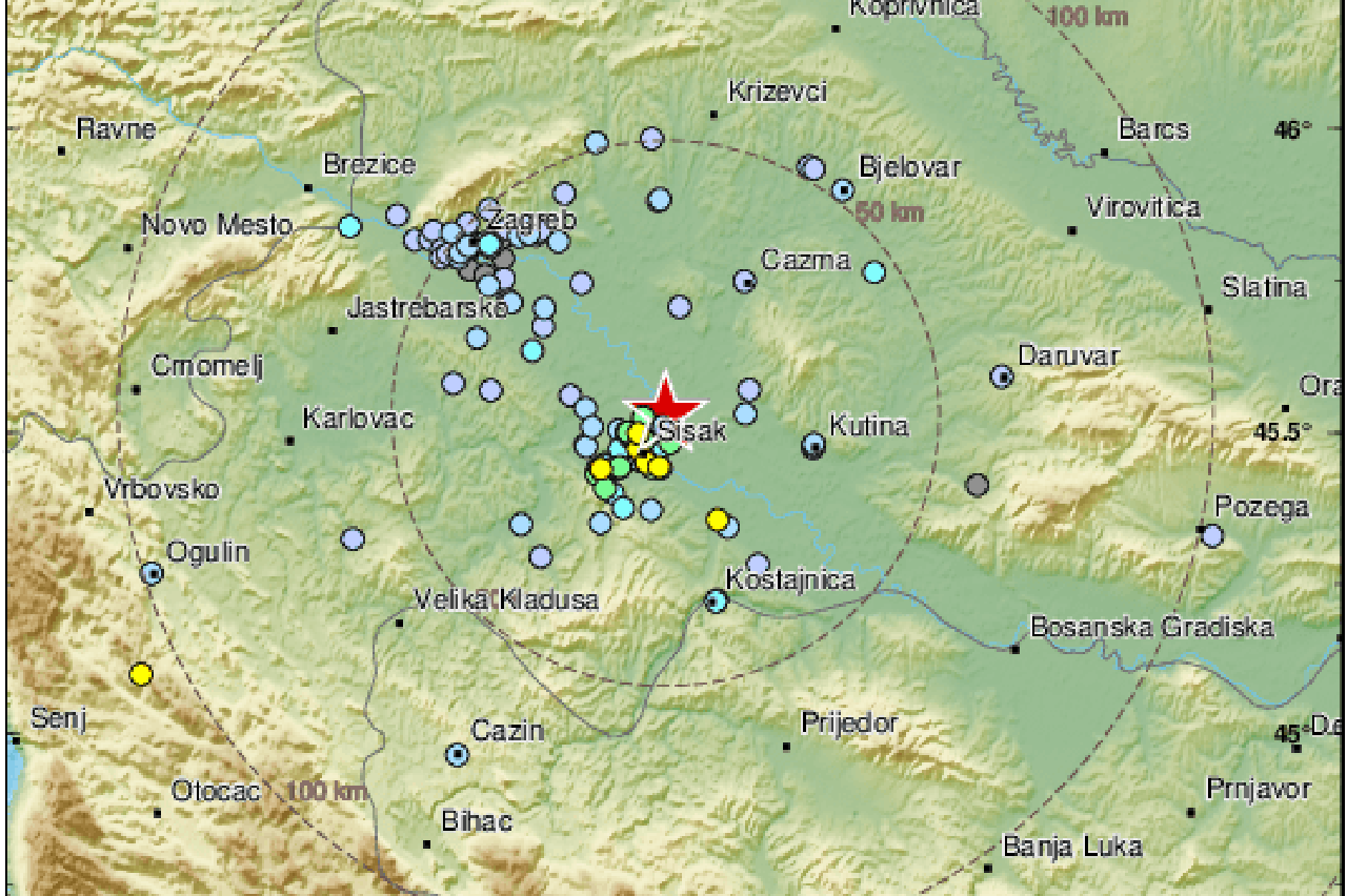 Potres magnitude 3,8