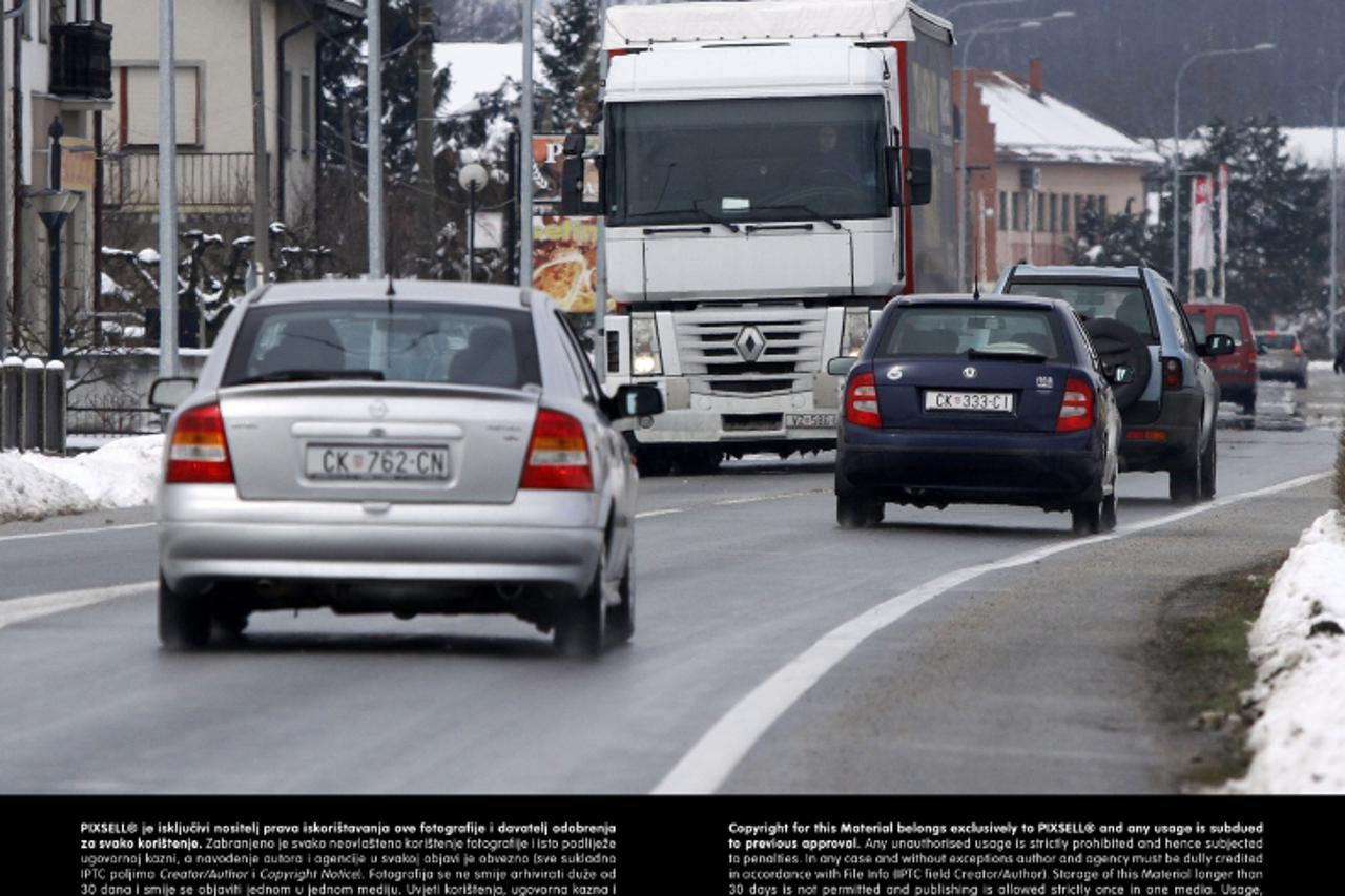 '26.03.2013., Cakovec- Kamionski promet, problemi vozaca zbog ulaska u EU. Photo: Vjeran Zganec-Rogulja/PIXSELL'