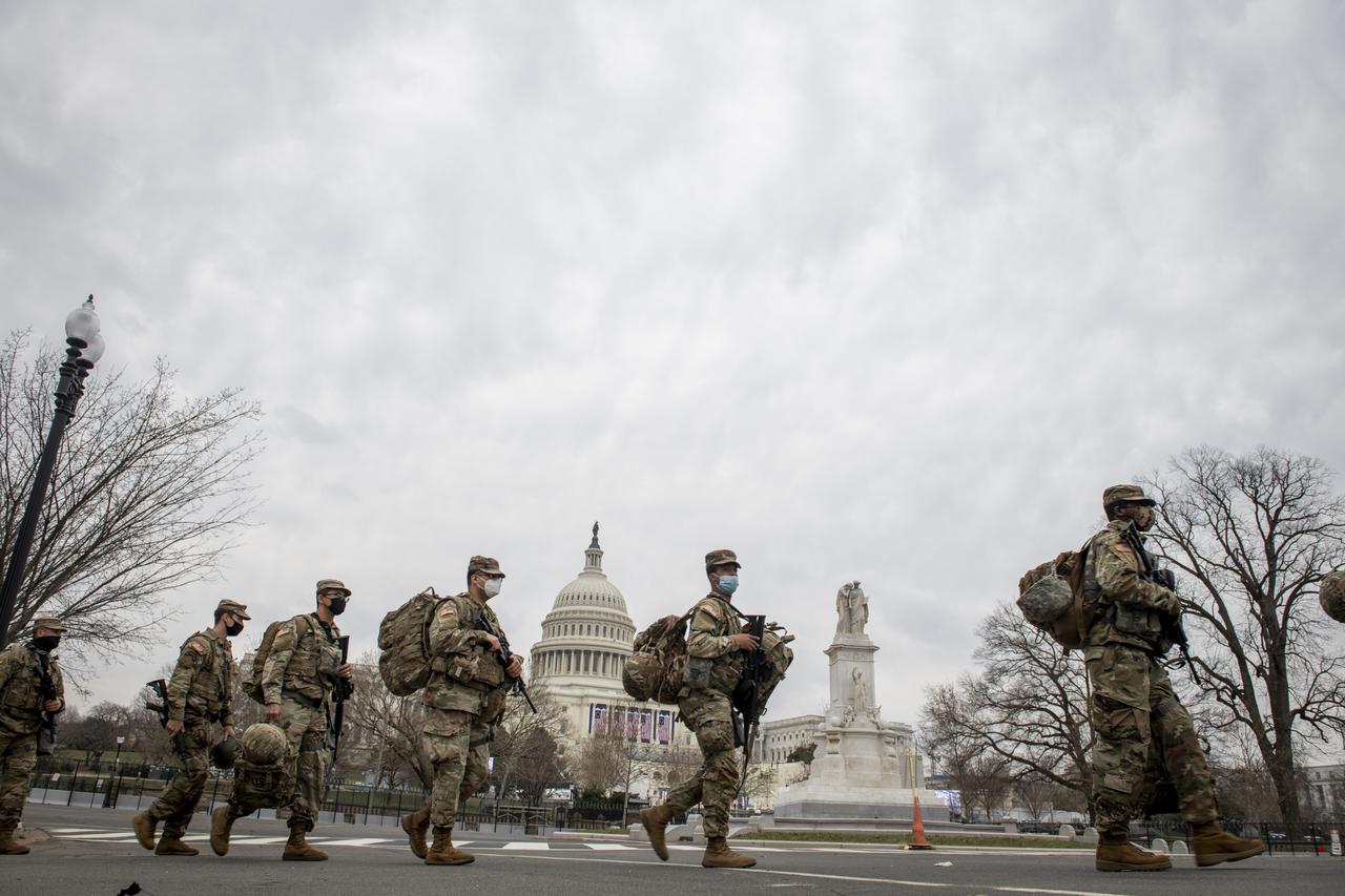 Preparations for the upcoming inauguration of President Joe Biden at the U.S. Capitol.