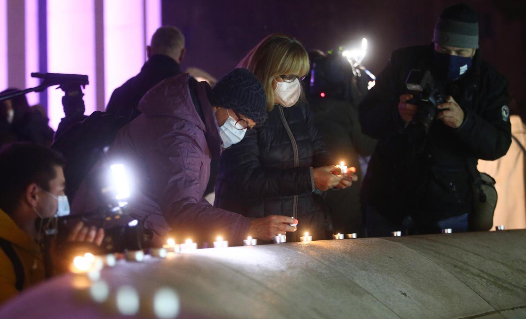 09.11.2020., Zagreb -  Antifasisticka liga RH organizirala skup sjecanja na Kristalnu noc.
Photo: Matija Habljak/PIXSELL