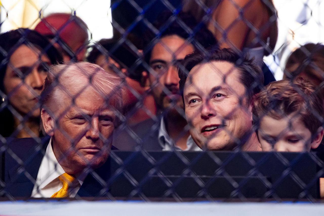 President Trump And Elon Musk At UFC 314 - Miami