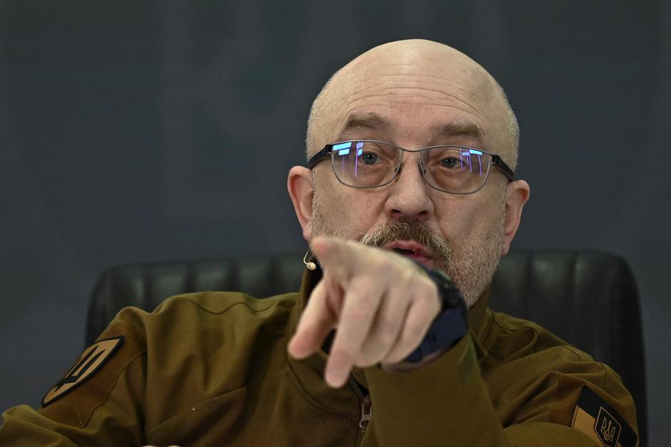 Ukrainian Defence Minister Reznikov holds a news conference in Kyiv