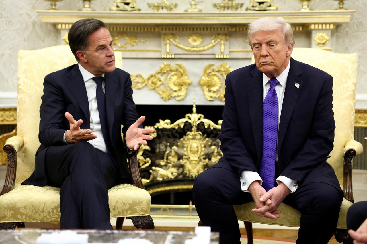 FILE PHOTO: U.S. President Trump meets with NATO Secretary General Rutte in Washington