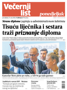 Večernji list naslovnica