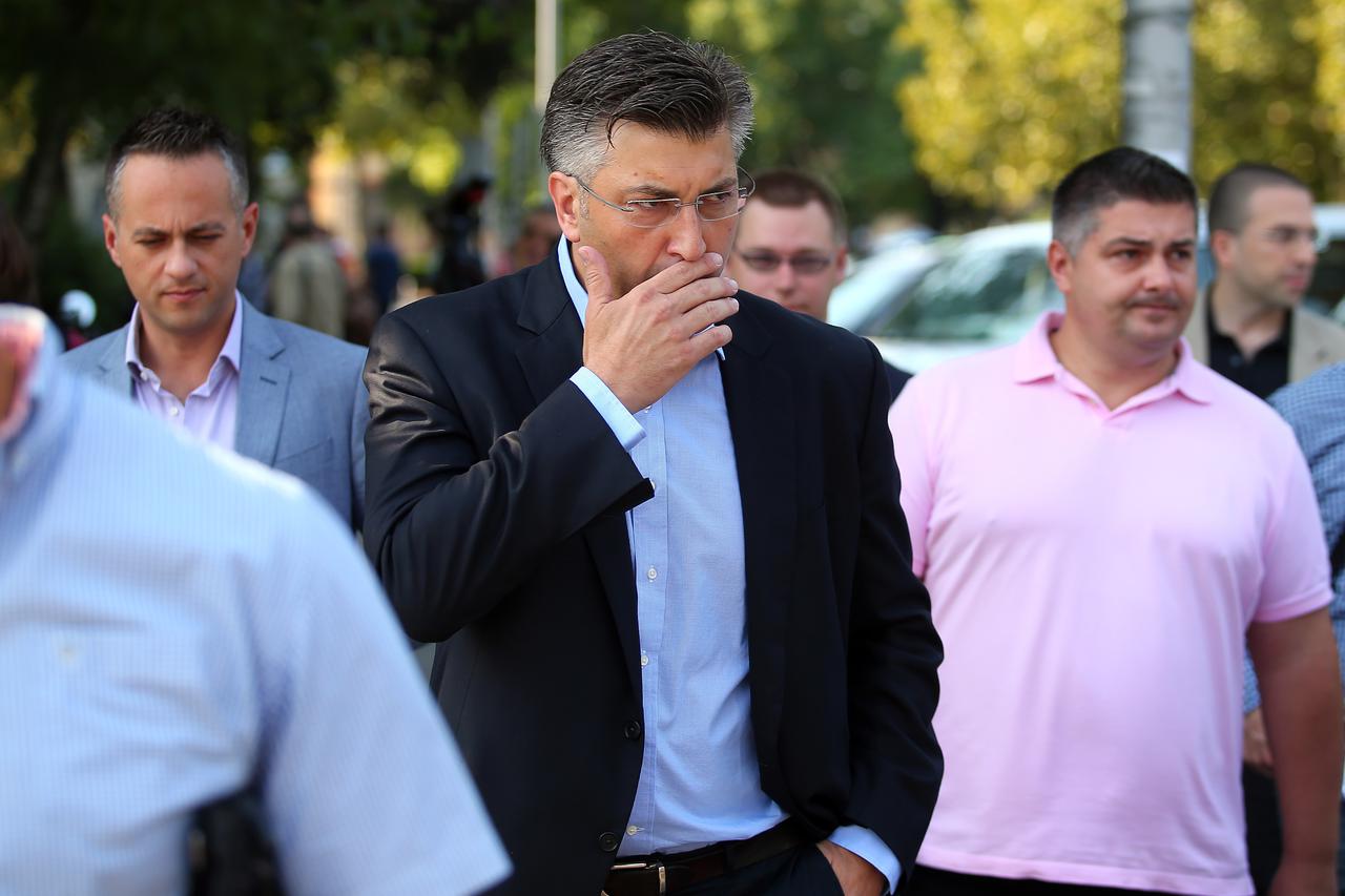 11.09.2016., Trg francuske republike 15, Zagreb - Izjava predsjednika HDZ-a Andreja Plenkovica nakon sto je glasovao na izvanrednim parlamentarnim izborima.  Photo: 