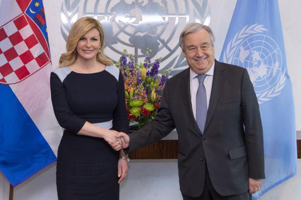 Grabar-Kitarović održala bilateralni sastanak s glavnim tajnikom UN-a