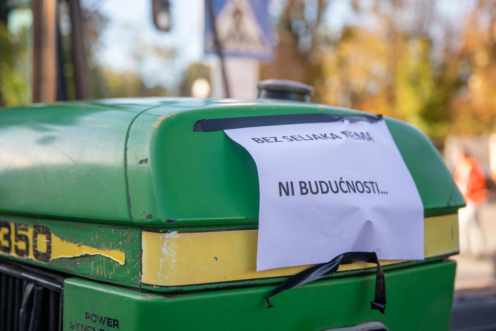 29.10.2023., Vinkovci - Prosvjed svinjogojaca u Vinkovcima zbog africke svinjske kuge. Photo: Borna Jaksic/PIXSELL