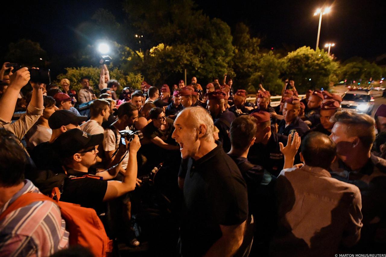 Hungarians protest against tightened small business tax rules, in Budapest