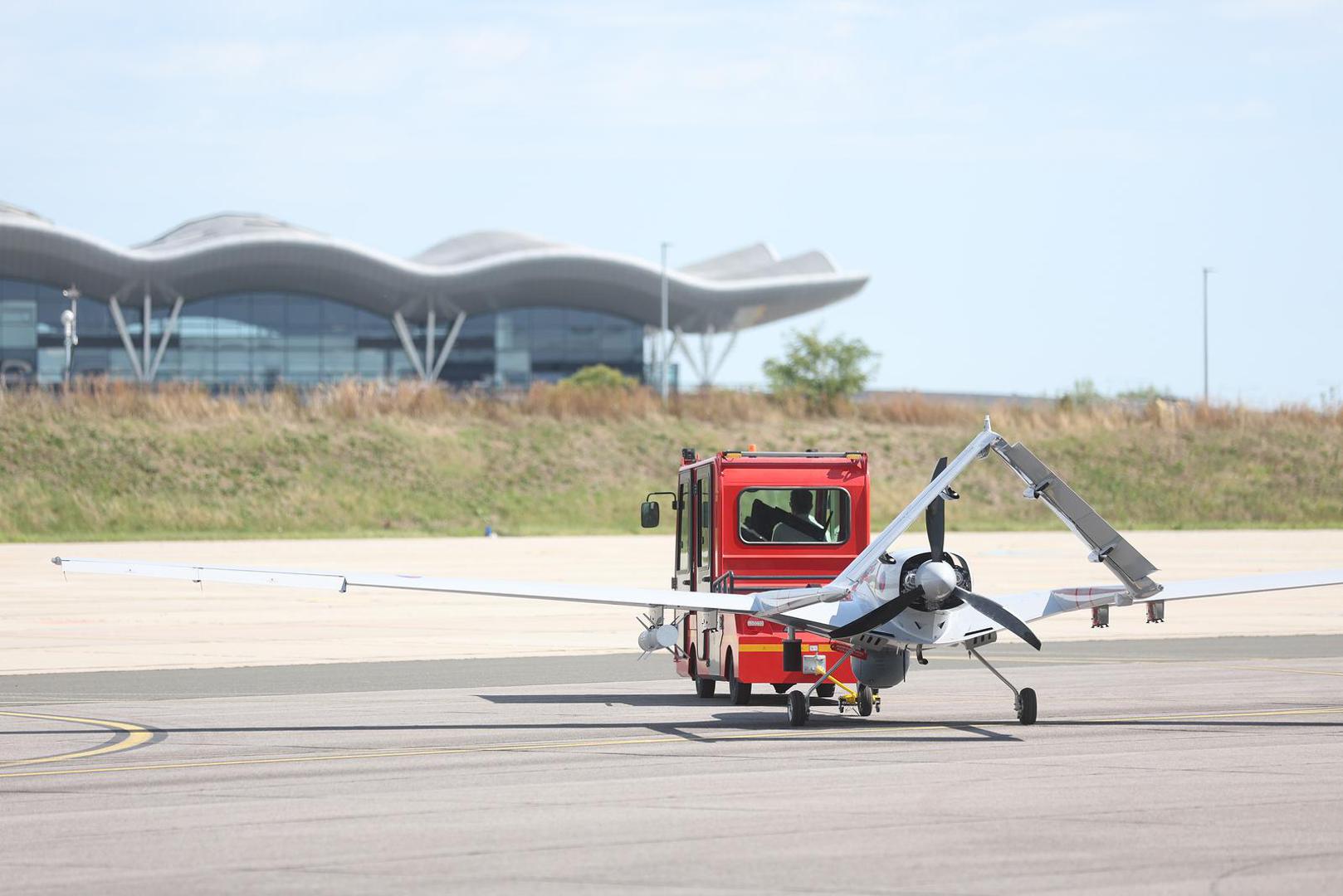 02.09.2025., Zagreb - Potpredsjednik Vlade Republike Hrvatske i ministar obrane Ivan Anušic i načelnik Glavnog stozera Oruzanih snaga RH general-pukovnik Tihomir Kundid prisustvovali su predstavljanju besposadnog zrakoplovnog sustava Bayraktar TB2.  Photo: Slavko Midzor/PIXSELL