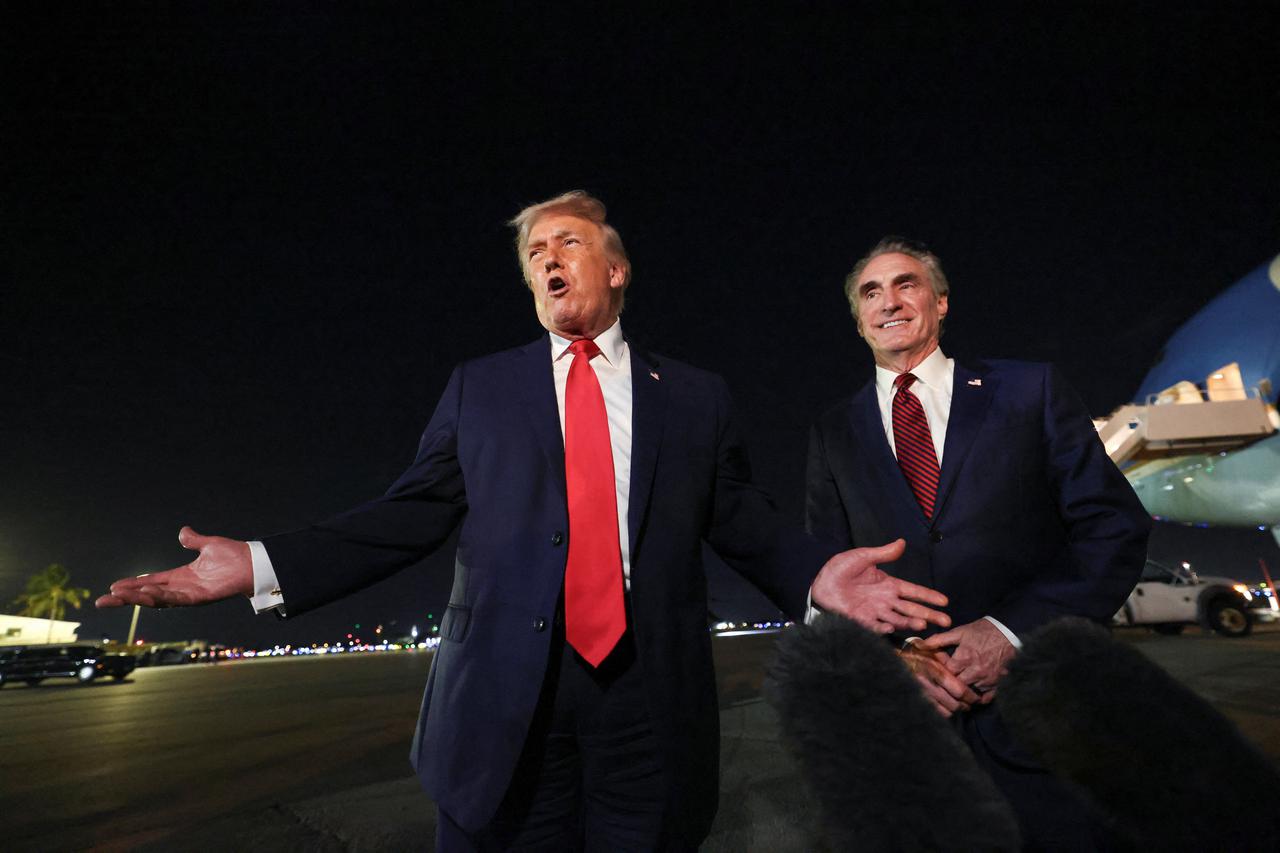 U.S. President Trump departs for Washington from Florida