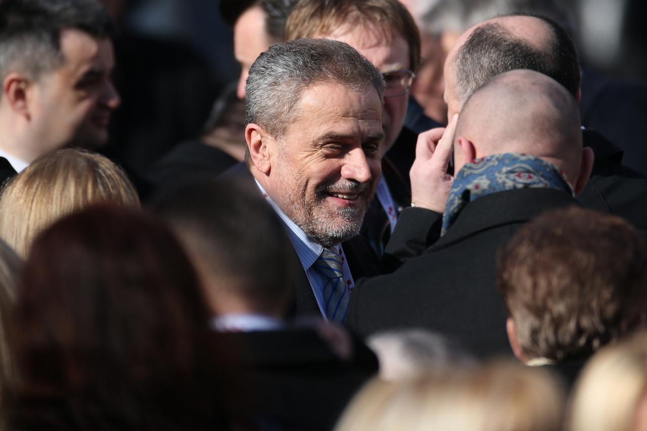 15.02.2015., Zagreb - Dolazak uzvanika na inauguraciju predsjednice Kolinde Grabar Kitarovic na Trgu sv. Marka. Milan Bandic.  Photo: Igor Kralj/PIXSELL