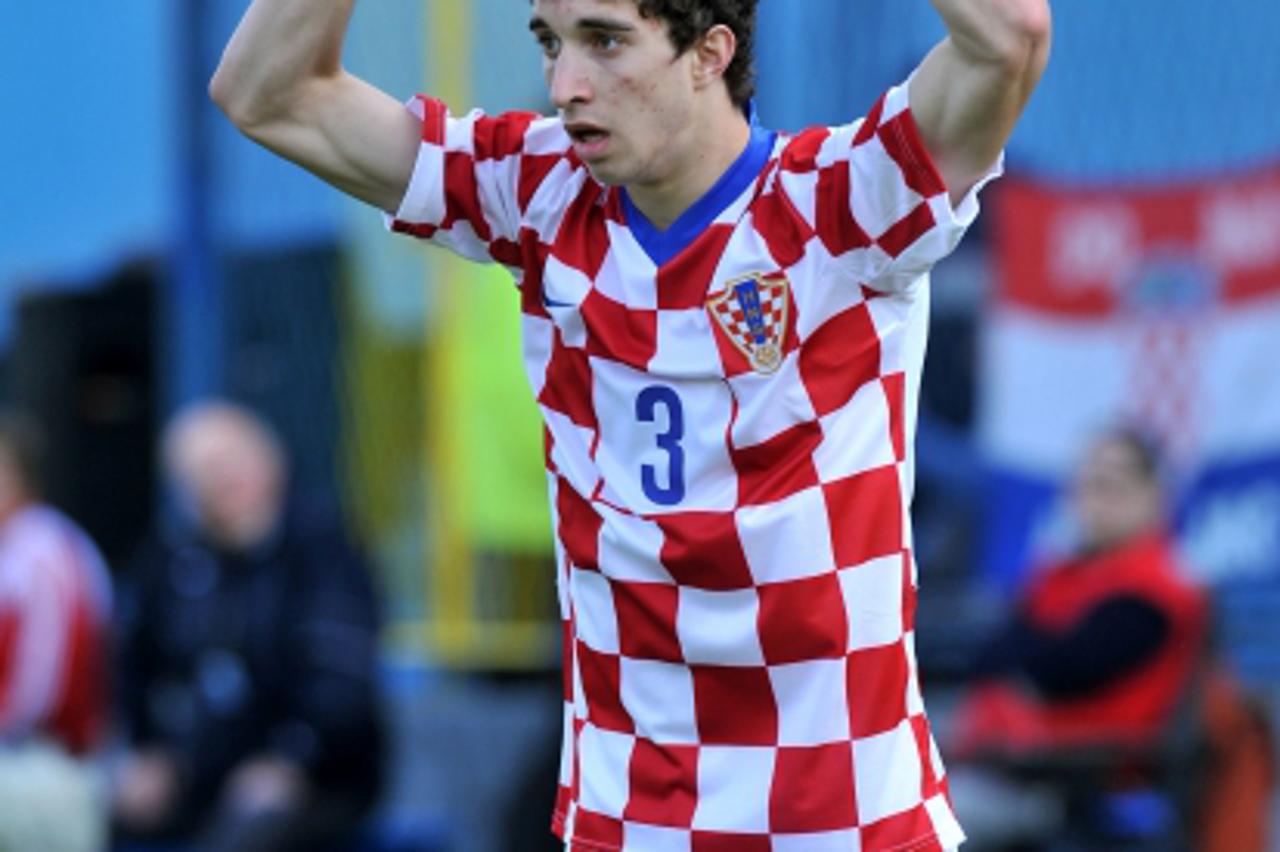 \'19.05.2010., stadion NK Varteks, Varazdin - Kvalifikacijska utakmica za EURO U-21 reprezentacija Hrvatske i Slovacke. Sime Vrsaljko. Photo: Antonio Bronic/PIXSELL\'