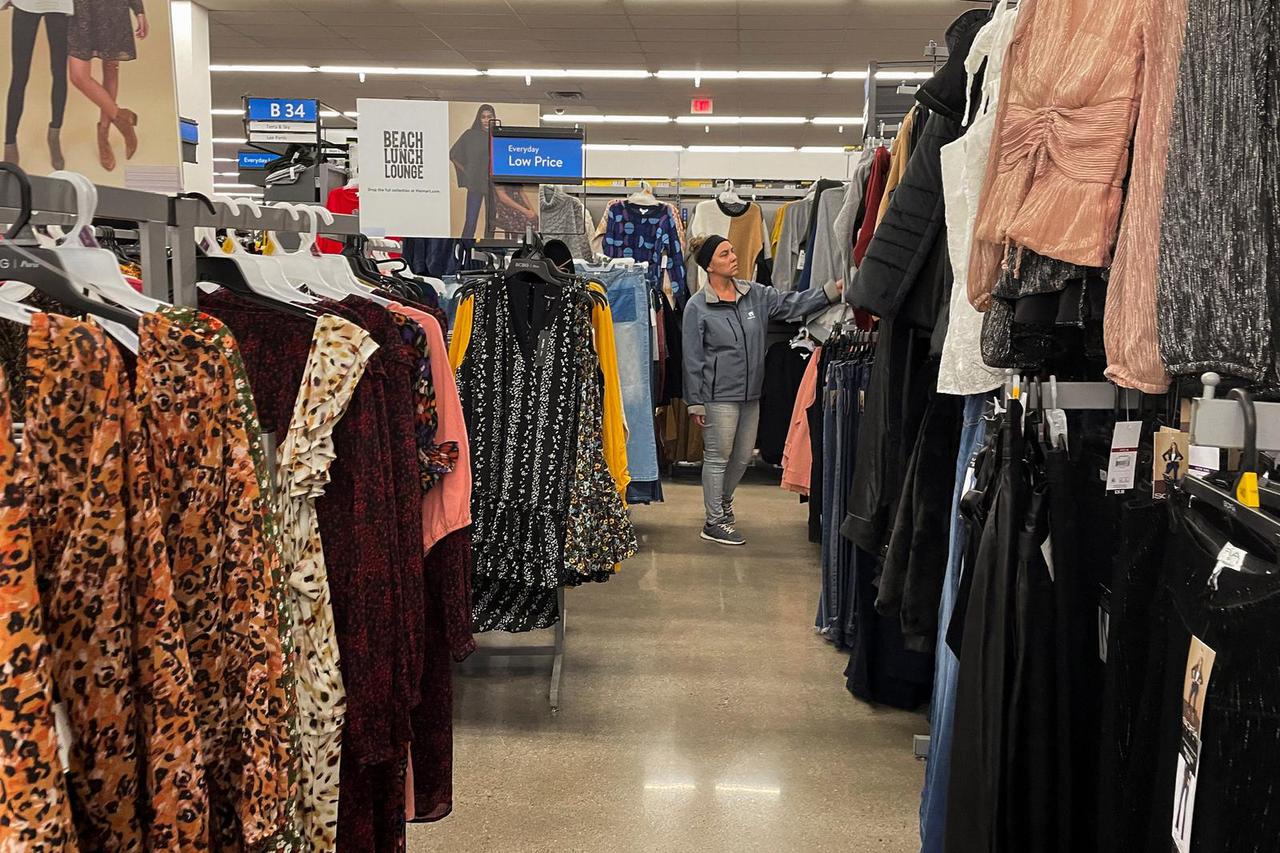 A shopper browses for clothing at a Walmart store in Flagstaff