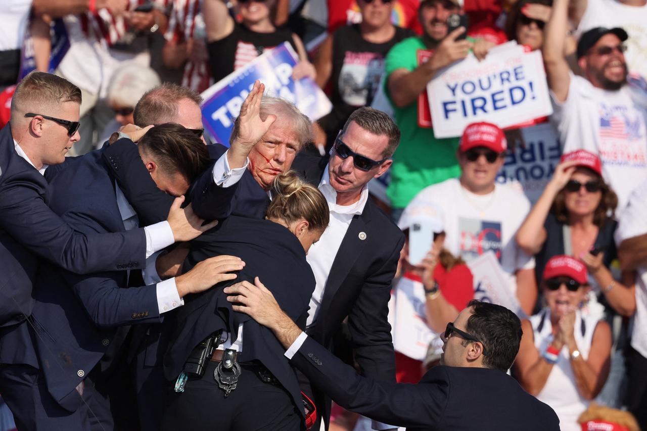Republican presidential candidate Donald Trump holds a campaign rally in Butler