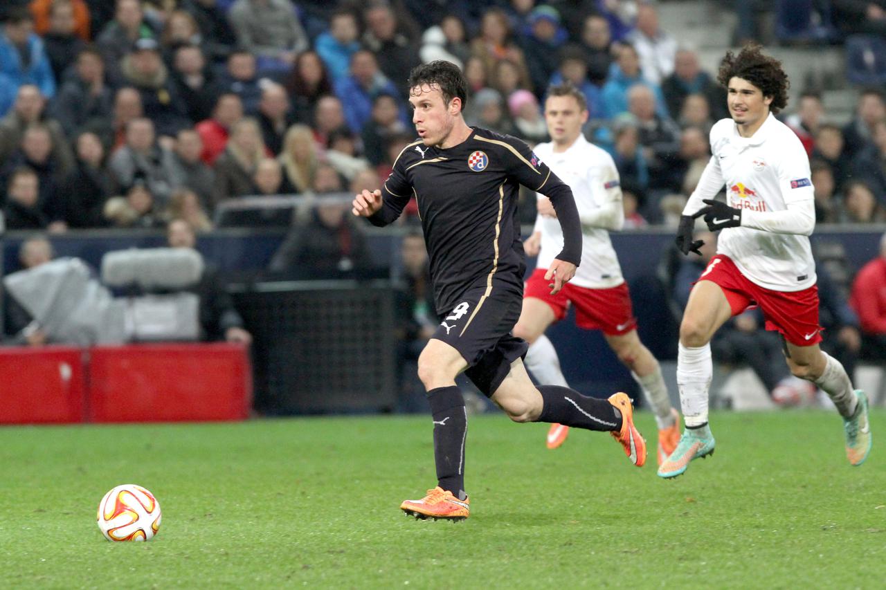 Zagreb's Angelo Henriquez scores 2-4 during the Europa League match between Red Bull Salzburg and GNK Dinamo Zagreb at Red Bull arena in Salzburg, Germany, 23 October 2014. Photo: Max Nikelski/dpa -NO WIRE SERVICE-/DPA/PIXSELL