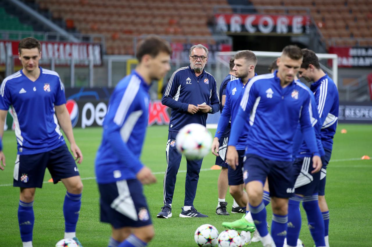 Milano: Trening nogometaša Dinama uoči sutrašnje utakmice protiv Milana