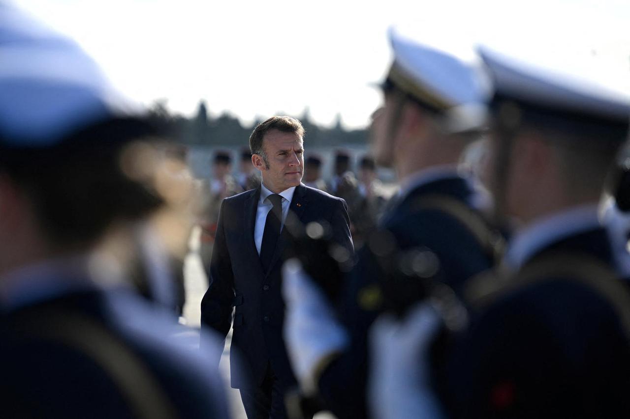 French President Emmanuel Macron visits the Istres military air force base
