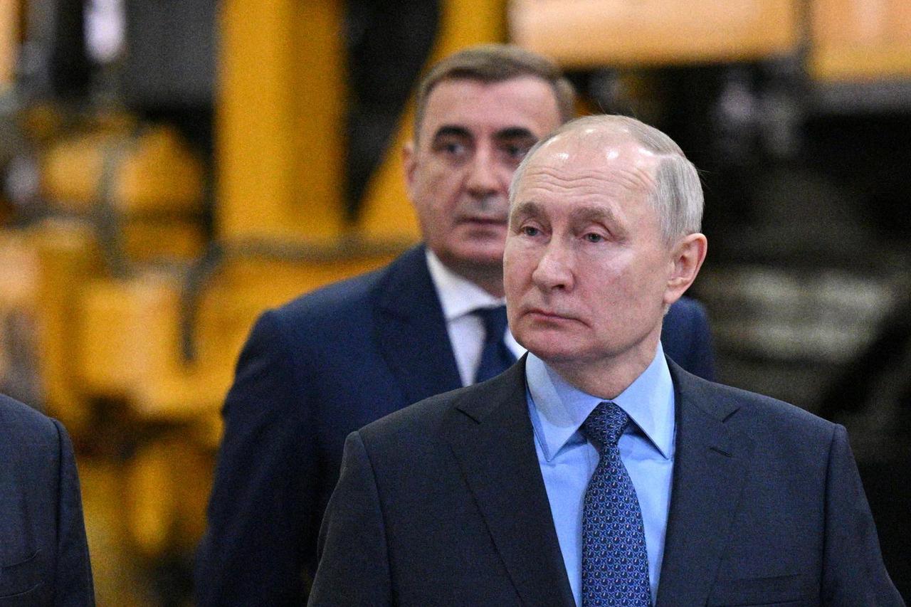 Russian President Putin visits a plant in Tula