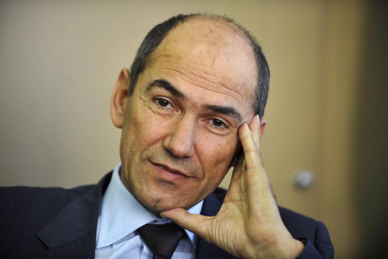 'Janez Jansa , leadar of SDS (Slovene democratic party) speaks during an interview in Ljubljana October 17, 2011. Slovenia should cut spending, relax some key taxes, encourage bank lending and speed u