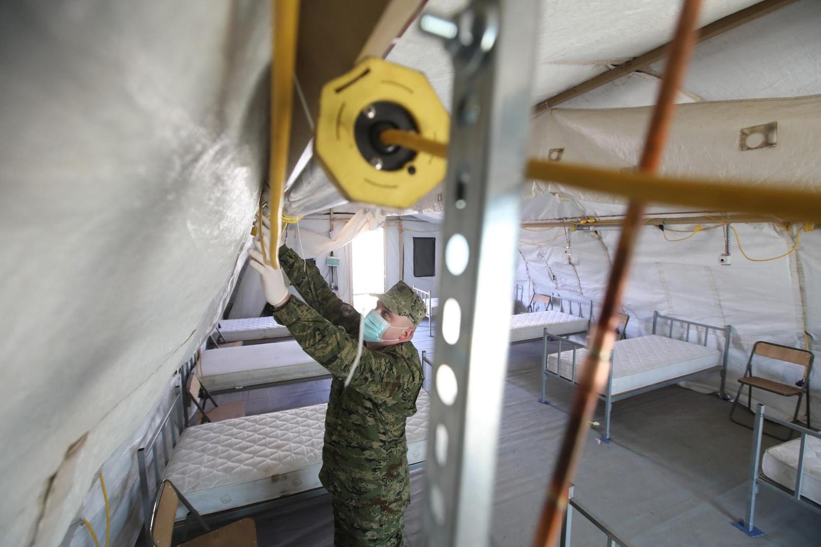 01.04.2020. Zagreb - Satori koji je Hrvatska vojska pripremila za oboljele od koronavirusa u sklopu bolnice Dubrava.
Photo: Boris Scitar/Vecernji list/PIXSELL