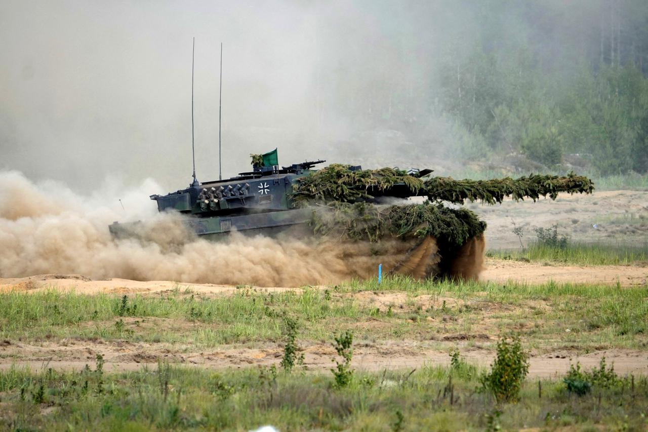 FILE PHOTO: German tank participates in NATO military exercise in Pabrade, Lithuania