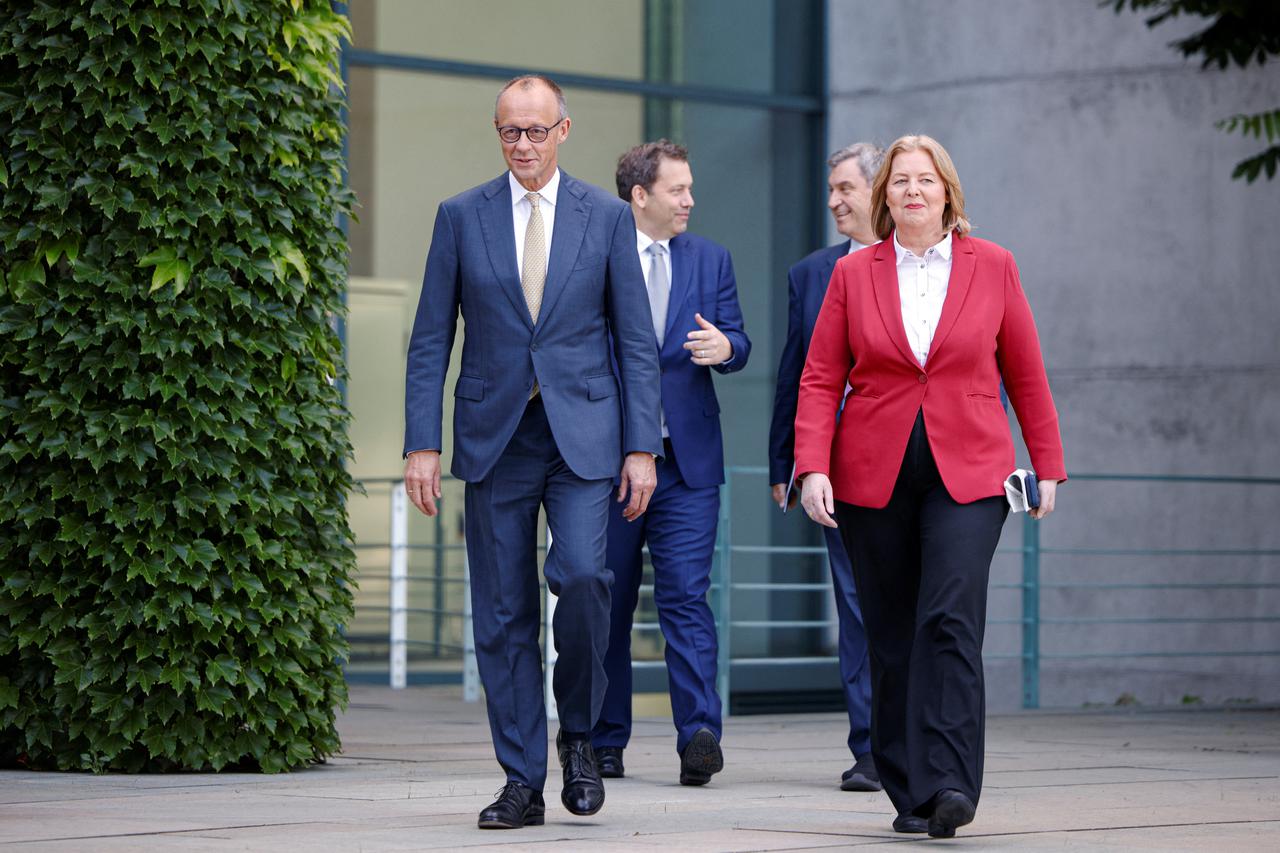 Press conference following Germany's government coalition talks on reforms at the Chancellery, in Berlin