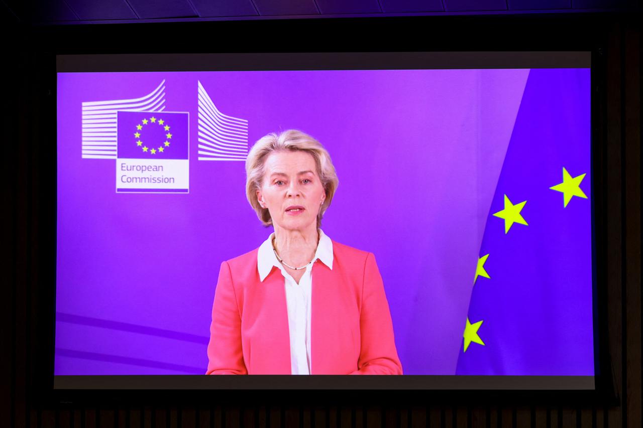 Press conference following a EU leaders' emergency video conference summit on Middle East crisis, in Brussels