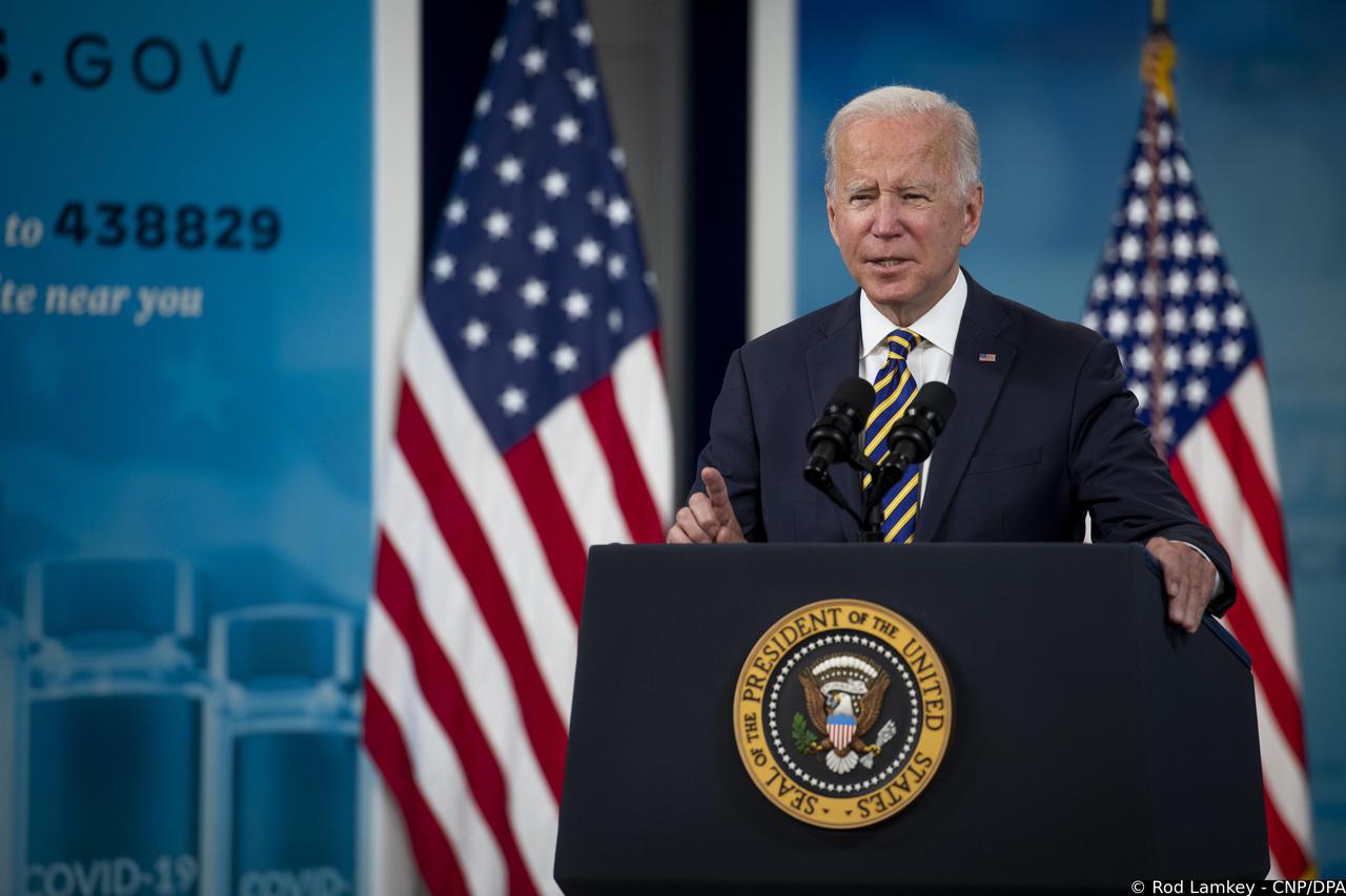 United States President Joe Biden delivers an update on the COVID-19 response and the vaccination program