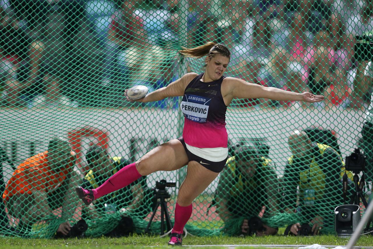 03.09.2013., Zagreb - IAAF world challenge Zagreb 2013. 63. Memorijal Borisa Hanzekovica na atletskom stadionu Mladost. Bacanje diska, Sandra Perkovic. Photo: Igor Kralj/PIXSELL
