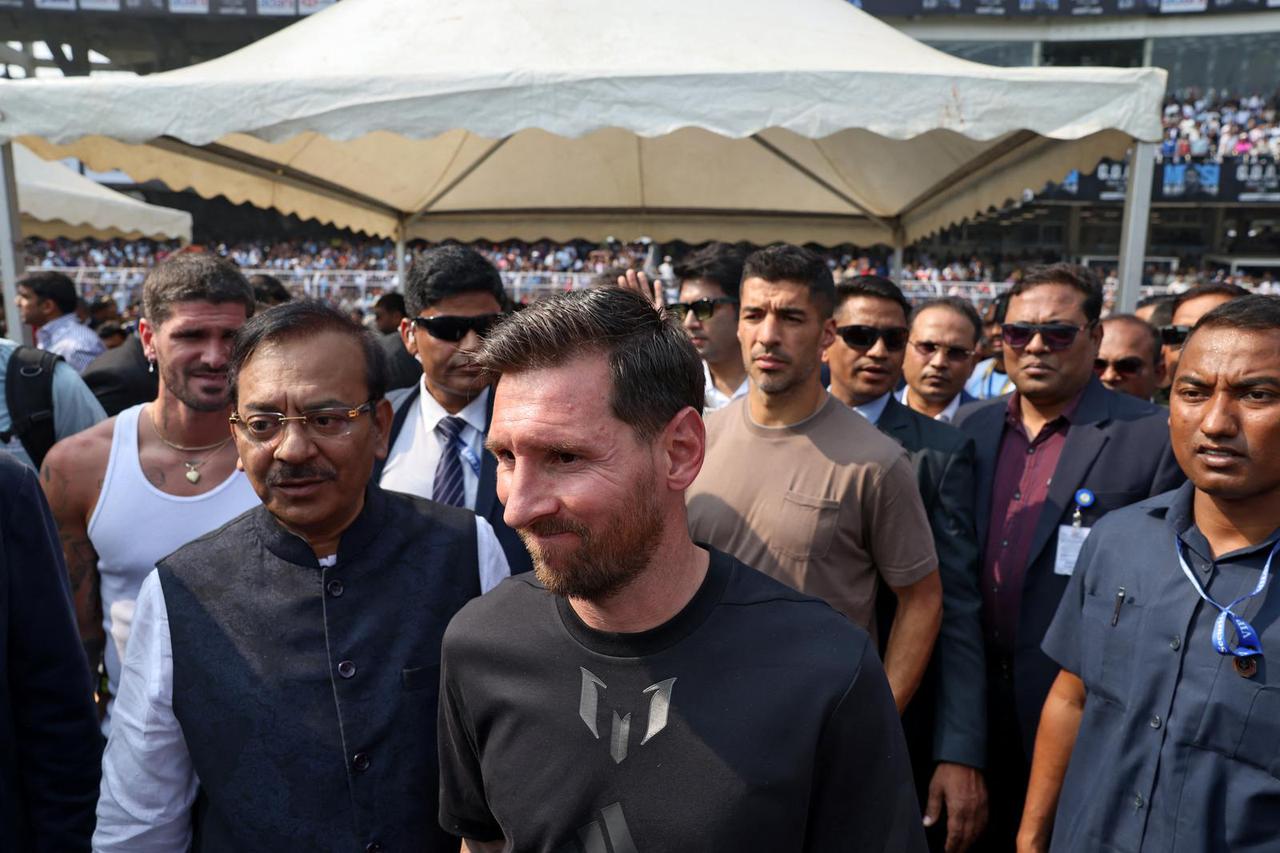 Argentine soccer star Lionel Messi on a whirlwind tour of India
