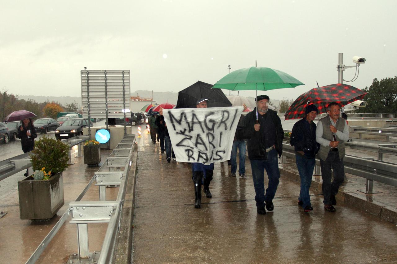 prosvjed na Krčkom mostu