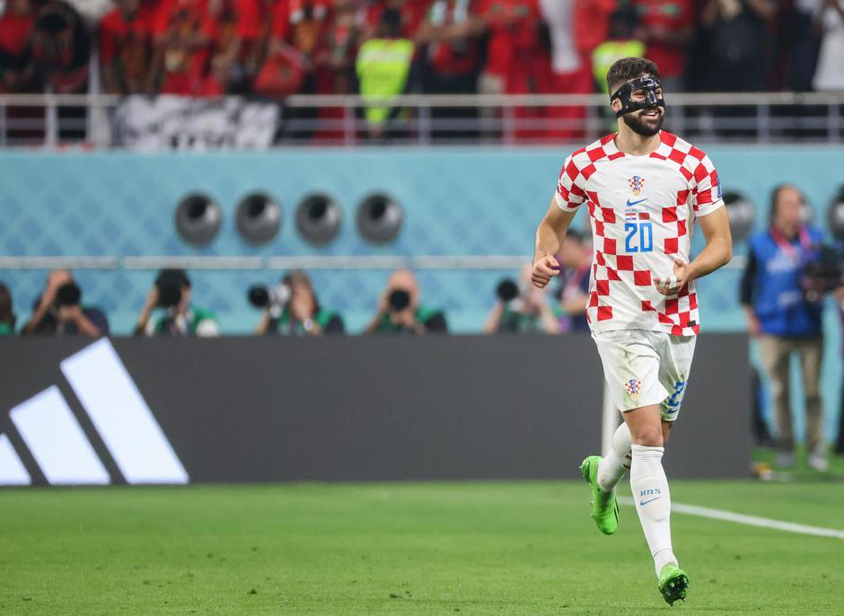 KATAR 2022 - Slavlje Joška Gvardiola nakon pogotka Maroku za 1:0