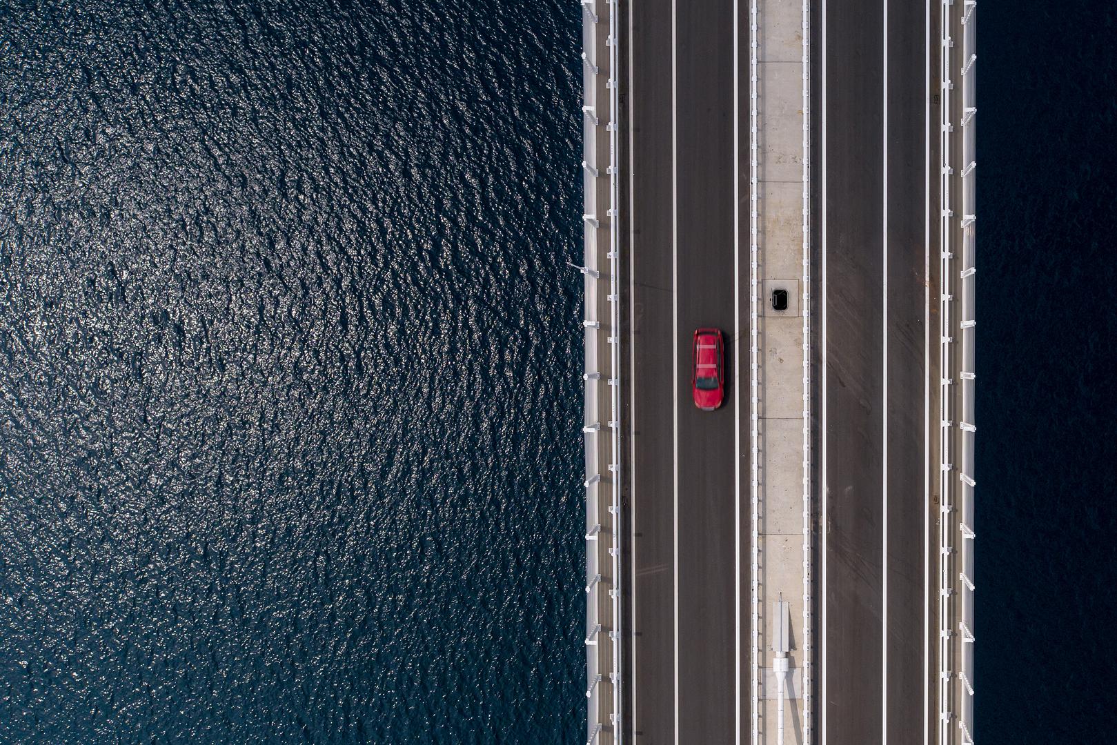 27.07.2022., Peljesac, Komarna - Pogled na Peljeski most koji je dan nakon svecanog otvorenja pusten u promet Photo: Igor Kralj/PIXSELL