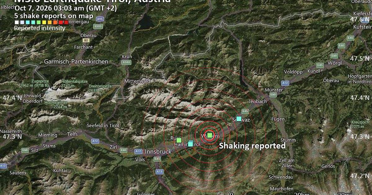 Potres noćas ponovno zatresao austrijski Tirol: Ljude trgnuo iz sna