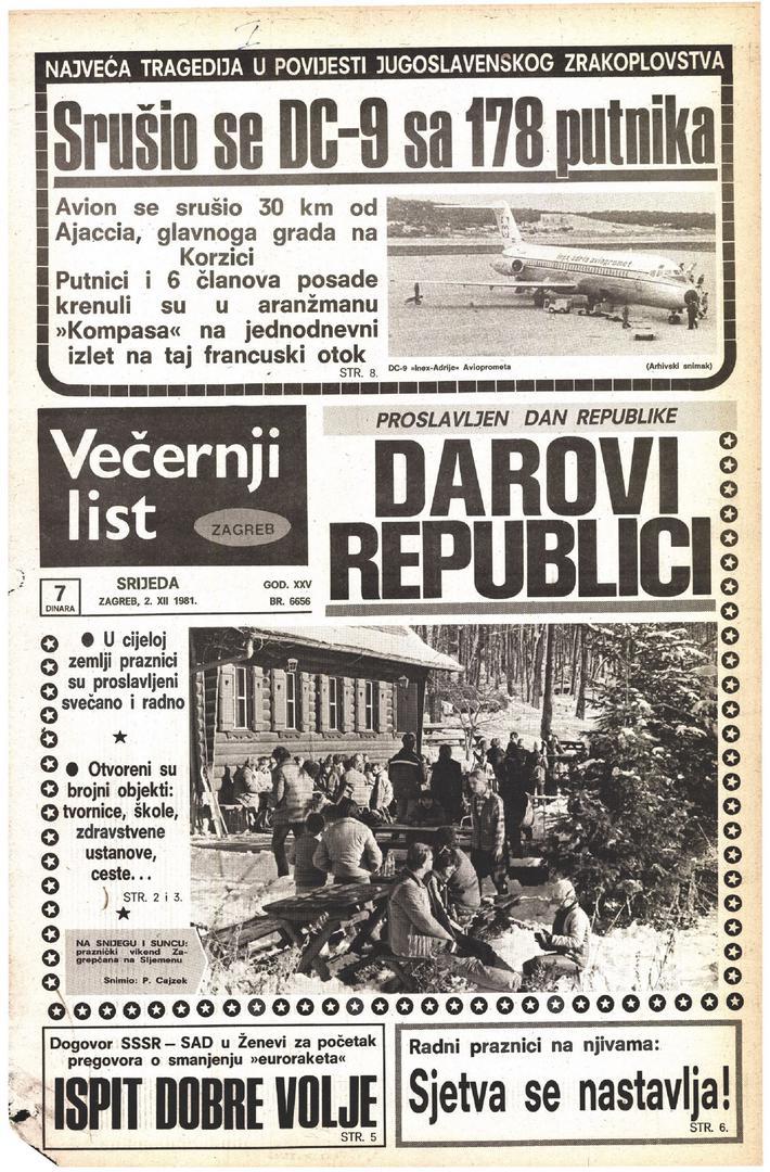 Tek pretragom iz zraka, pet sati nakon nesreće, locirani su dijelovi srušenog zrakoplova. Na mjesto tragedije, zbog teško pristupačnog terena, ekipe spasilačkih službi stigle su tek sljedeći dan. Tijela nekih od nastradalih putnika i članova posade izvučena su i prebačena u Ljubljanu, no mnoga su, punih 27 godina, ostala na stijenama Korzike.