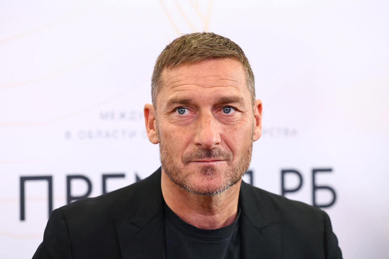 Francesco Totti attends a ceremony in Moscow
