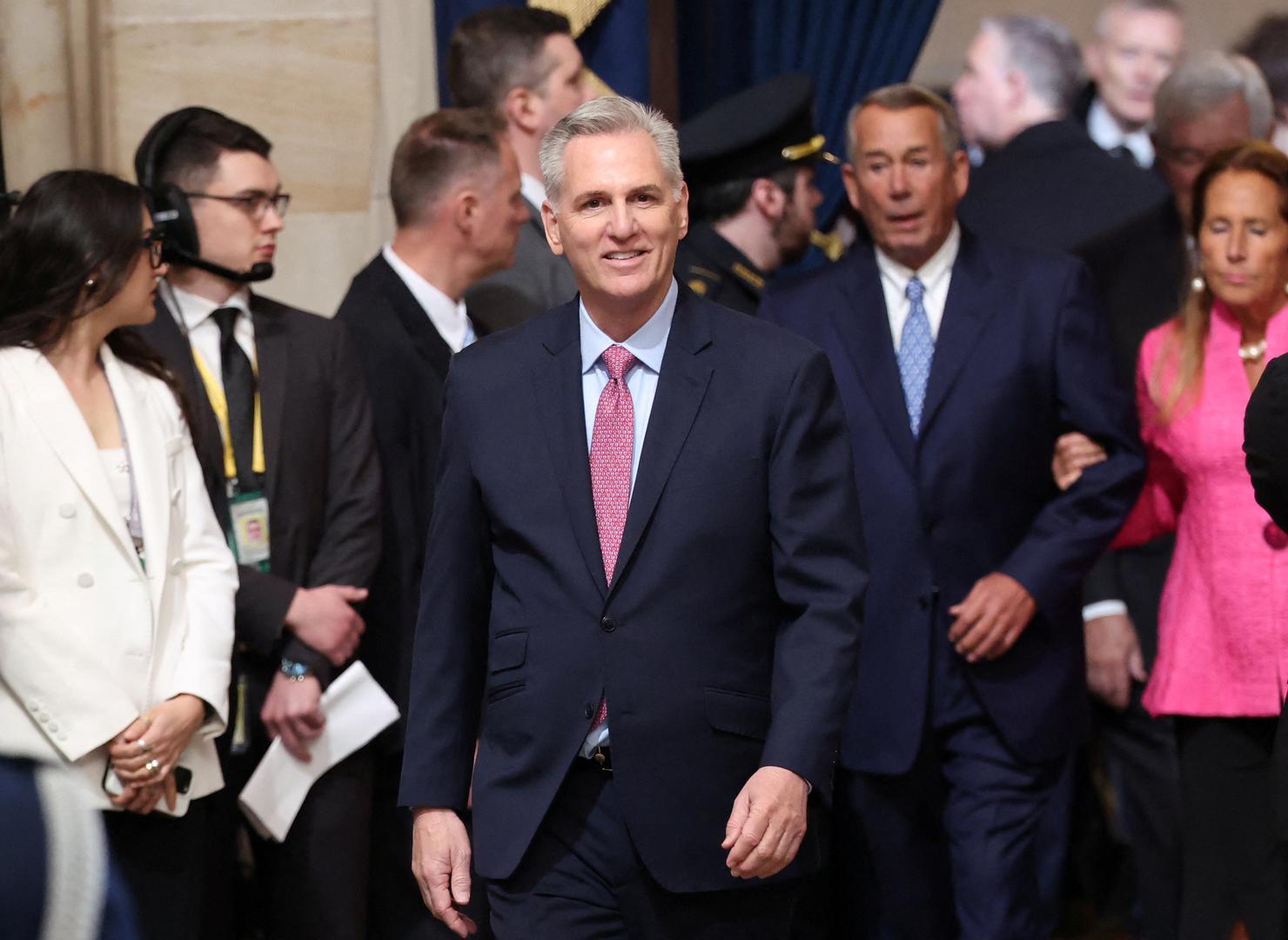 Former Speaker of the House Kevin McCarthy attends the Presidential Inauguration of Donald Trump at the Rotunda of the U.S. Capitol in Washington, U.S. January 20, 2025. REUTERS/Kevin Lamarque/Pool Photo: KEVIN LAMARQUE/REUTERS