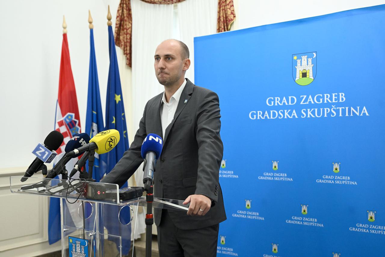Zagreb: Predsjednik Gradske skupštine Matej Mišić održao konferenciju za medije