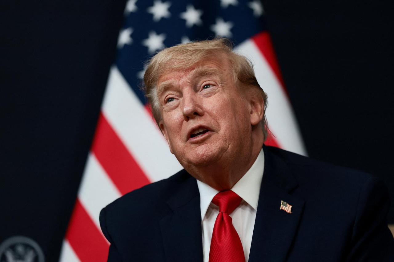 U.S. President Trump attends meeting with leaders on the sidelines of G7 summit in Evian-les-Bains