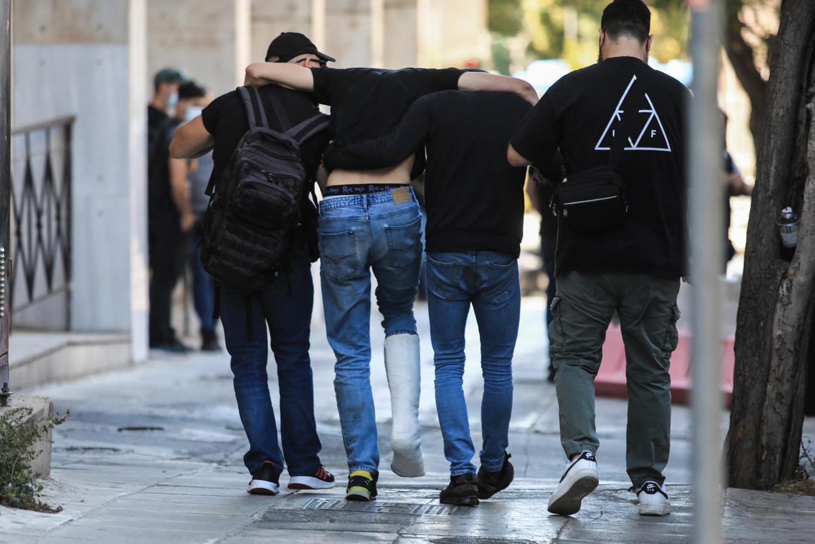 09.08.2023., Atena, Grcka - Svih 94 uhicenih osoba koje je grcka policija privela nakon navijackih nereda uoci utakmice 3. pretkola kvalifikacija Lige prvaka izmedju AEK-a i Dinama odvedeni su pred tuzitelja.  Photo: Yiannis Panagopoulos/EUROKINISSI/PIXSELL