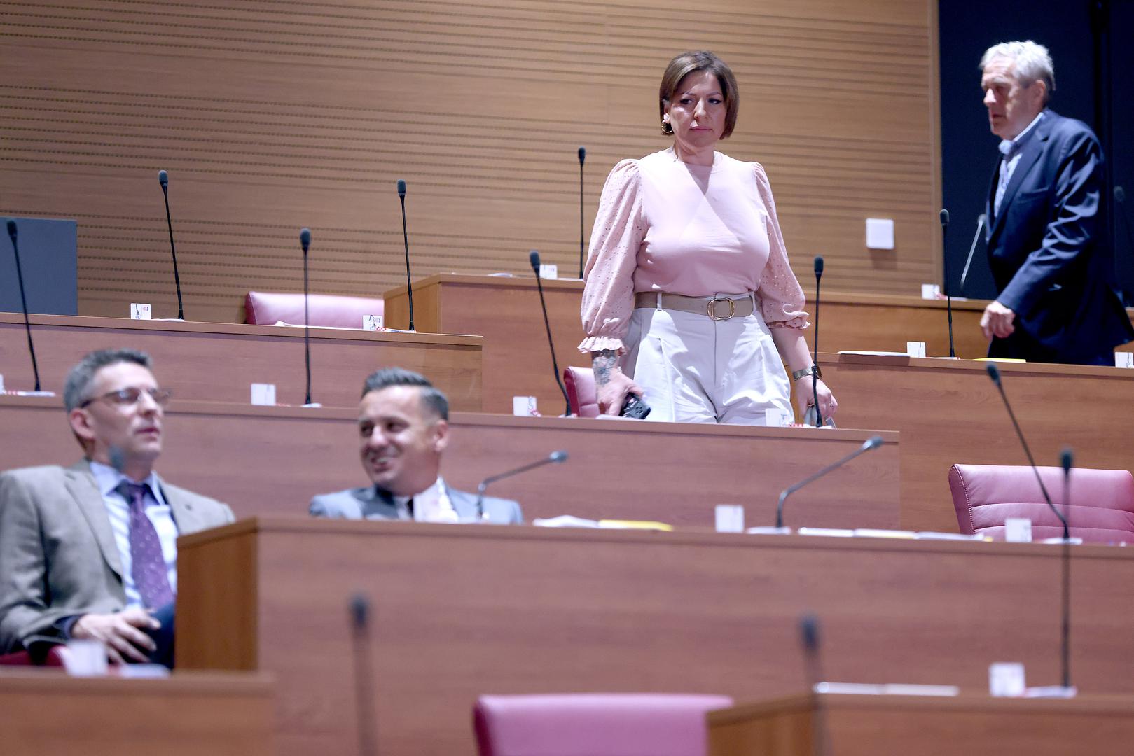 Ban Vlahek nedavno se pojavila na 10. sjednici Hrvatskoga sabora. Za tu prigodu odjenula je svečanu rozu majicu i bijele hlače te je još jednom pokazala svoju izvrsnu figuru.