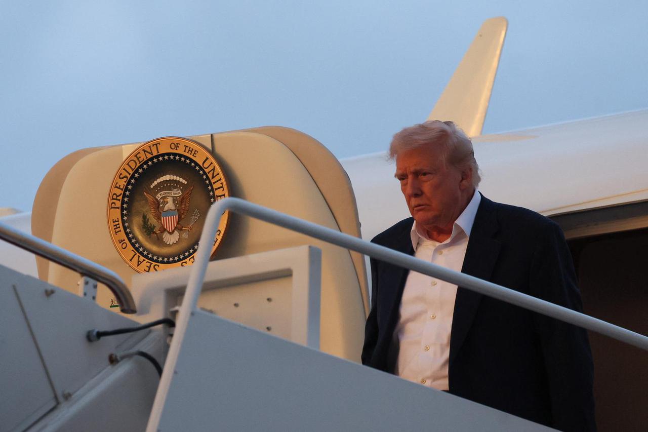 U.S. President Trump arrives at Joint Base Andrews